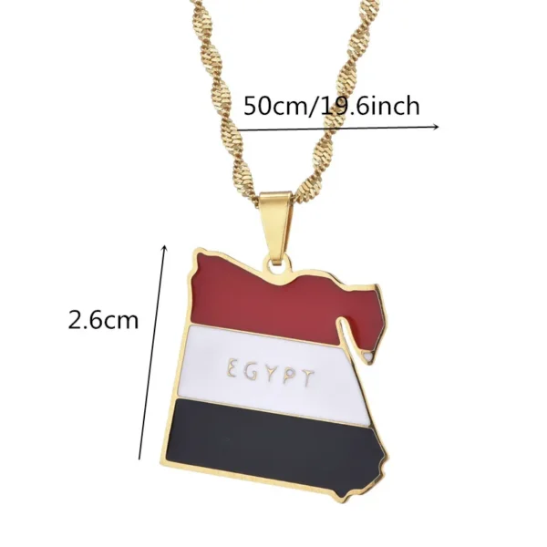 Gold chain with Egypt map pendant.