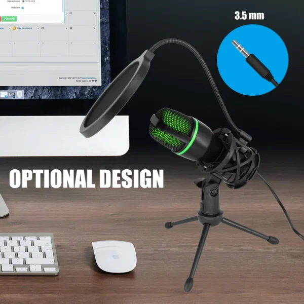 Professional USB Condenser Microphone For PC Laptop Streaming Video Games YouTube Podcasts Vocals - Image 5