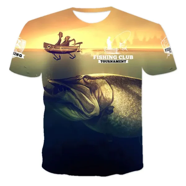 2023 Summer Newest Outdoor Fishing Shirt 3d Printed Fishing T-shirt For Men Short Sleeve Casual Fish Tops Tee - Image 6