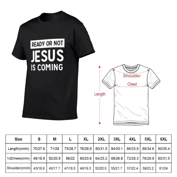 Ready or not Jesus is coming T-Shirt graphics blanks plus size tops mens graphic t-shirts pack - Image 2