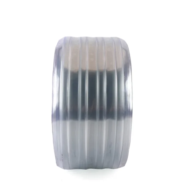 Roll of clear corrugated plastic tubing.