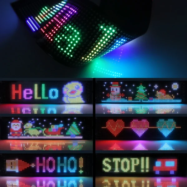 LED Matrix Pixel Screen Panel USB 5V Addressable Scrolling Sign LED Display Bluetooth DIY RGB Pattern Graffiti Text for Car Shop - Image 5