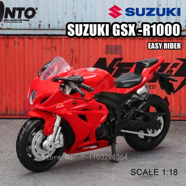 MSZ 1:18 Suzuki GSX-R1000 Motorcycle Alloy Car Model Children's Toy Car Die Cast Motorcycle Model - Image 4