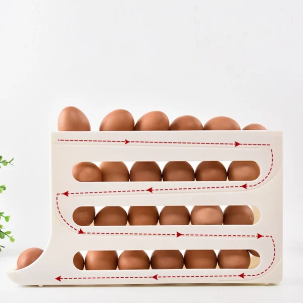 White egg storage container with 20 eggs.