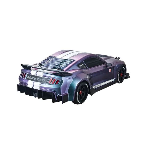 Purple and white model GT race car.