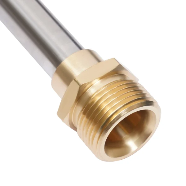 Brass connector for a water hose.