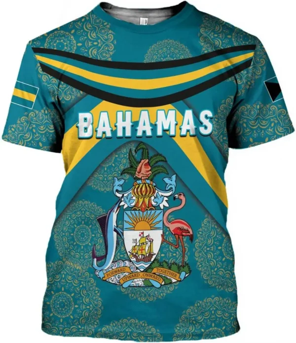 Bahamas 3d Printed Men's T Shirt Short Sleeve Bahamas Flag Oversized t-Shirt Men's Hot Selling Fashion Quality Quick Drying Shir - Image 2