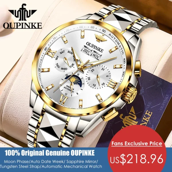 Gold and silver men's automatic wristwatch.