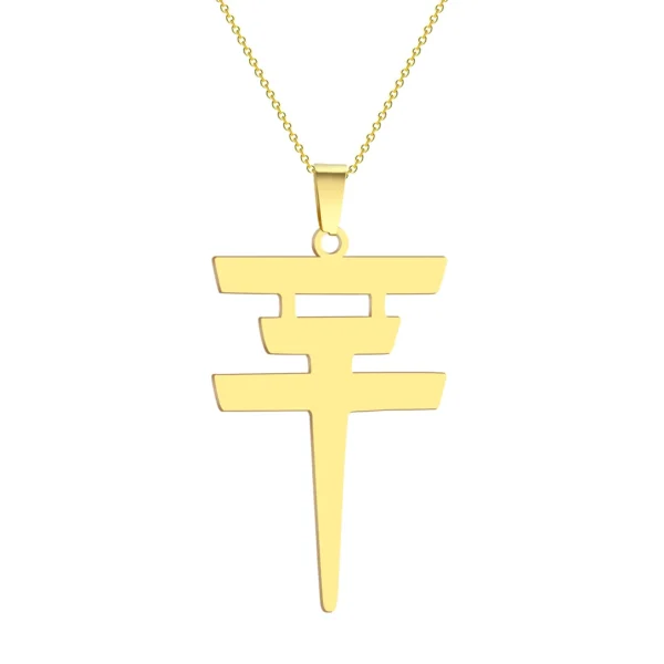 Gold torii gate pendant necklace