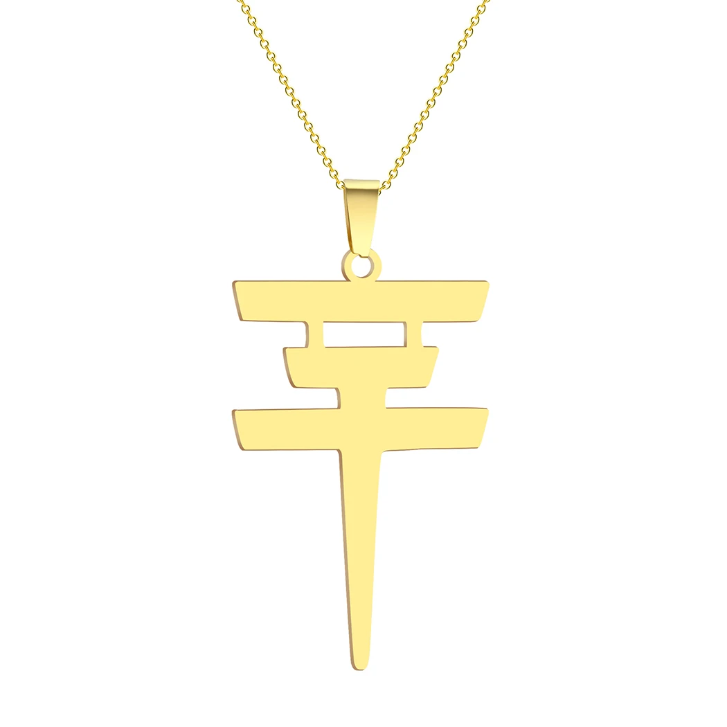 Gold torii gate pendant necklace