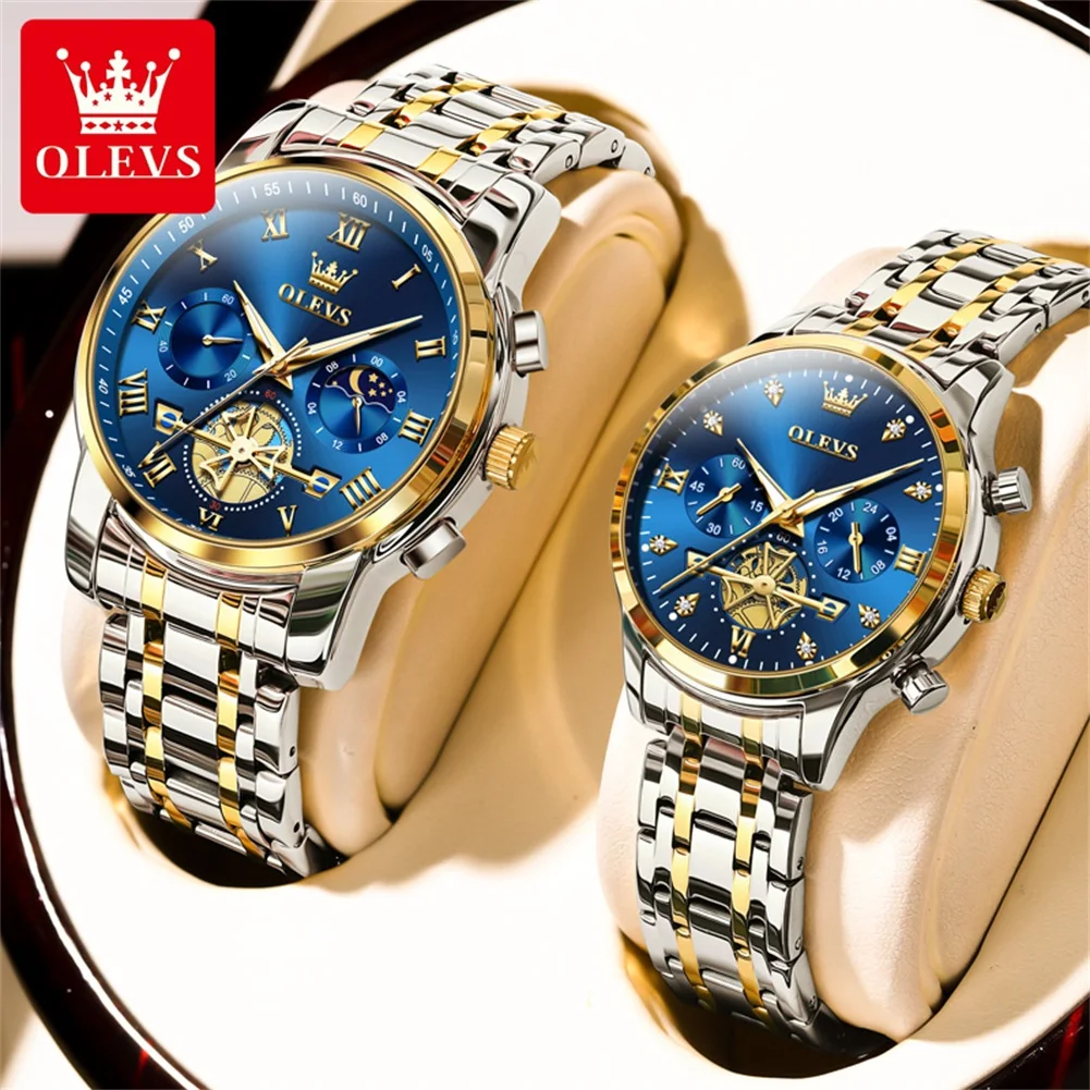 Two gold and silver analog wristwatches.