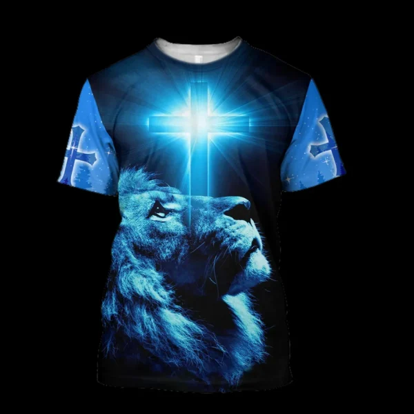 Summer Men's T-Shirt God Religion Christ Jesus Cross 3D Printing Hip Hop Loose Short Sleeve Streetwear Oversized Vintage T Shirt - Image 6