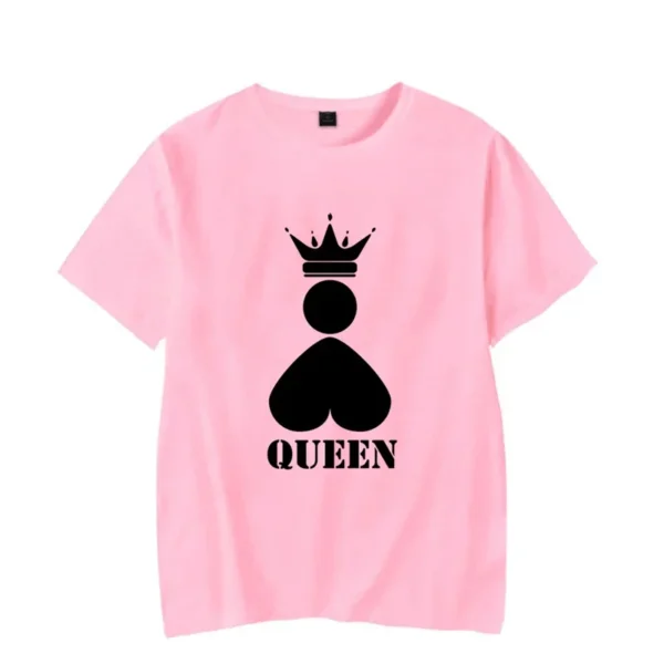 Luminous King Queen T Shirts Couple Tshirt Wife Husband Summer Tops Women Y2k Streetwear Men Oversized T Shirt Couples Glowing - Image 6