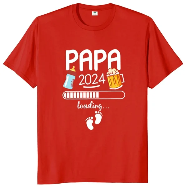 Papa 2024 2025 T Shirt Funny Future Dad Beer Lovers Gift Tee Tops 100% Cotton Unisex O-neck Oversized T-shirts EU Size - Image 6