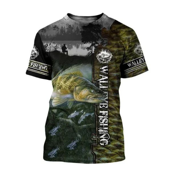 Summer Men's T-shirt Carp Fishing 3D Print T-shirt Men Fashion T-shirts Kids Hip Hop Tops Tees Men's Clothing Y2k Tops Boy - Image 2