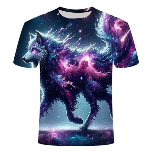 2024 New Animal Wolf Series 3D Printed T-shirt Fashion Versatile, Handsome and Cool Short Sleeves - Image 4