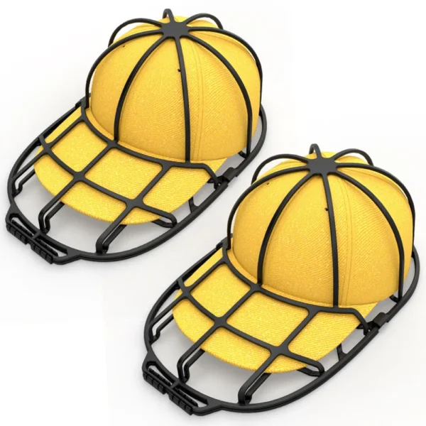 Two yellow baseball cap holders.