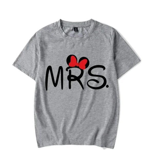 Mouse Cartoon MR MRS Print Couple TShirt Summer Short Sleeve Tee Shirt Letter Print T Fashion Casual Loose Lovers T Shirt Unisex - Image 6