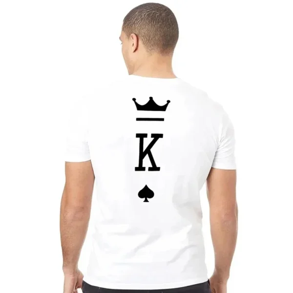 King And Queen Printed Couple t-Shirt Lovers Printed Cotton Ladies New High Quality Plus Size Trend All-Match t-Shirtm-4xl - Image 2