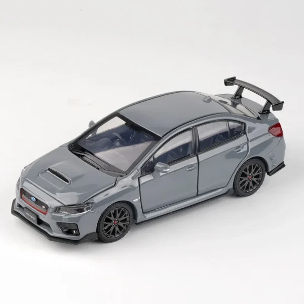 Grey Subaru WRX STI diecast car model.