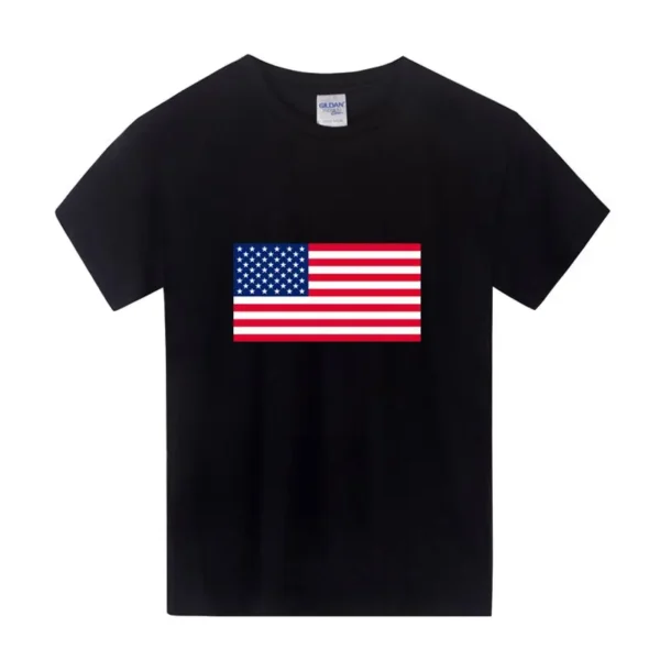 American Flag Cotton Short-Sleeved Student Sports Clothing Summer New Children's Clothing kids Clothing Boys And Girls T Shirt - Image 5