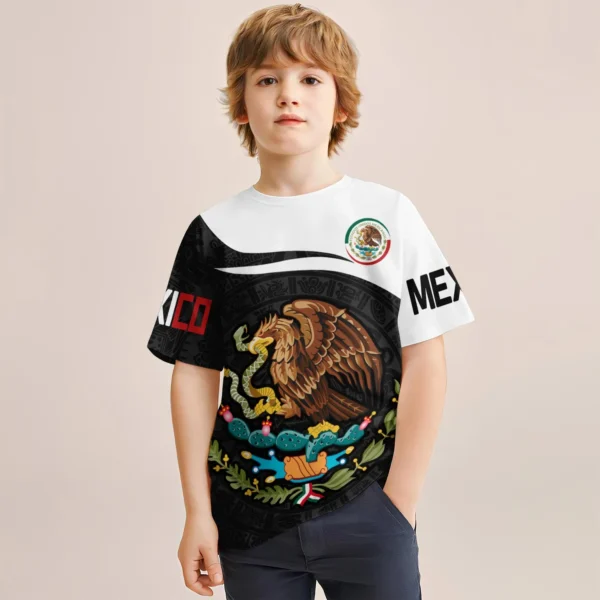 3D Printed Rooster Tee Mexican Inspired Boys Casual Short Sleeve Shirt Lightweight, Comfortable Round Neck Design Men Clothes - Image 2