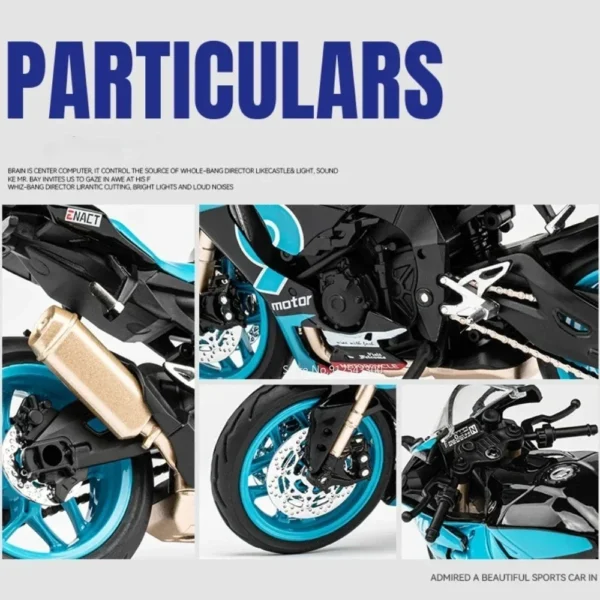 1/12 Yamaha R1M Toy Motorcycle Model Alloy Diecast with Shock Absorption Simulation Scale Motorcycle Model Toys for Kids Gifts - Image 5