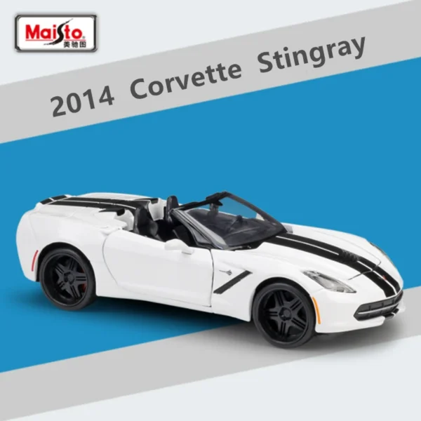 White 2014 Corvette Stingray convertible toy car.