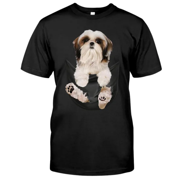 Funny Schnauzer Pocket 3D Printed Casual T Shirt Men Women Fashion Brand Summer Hip Hop Polyester T Shirts - Image 5