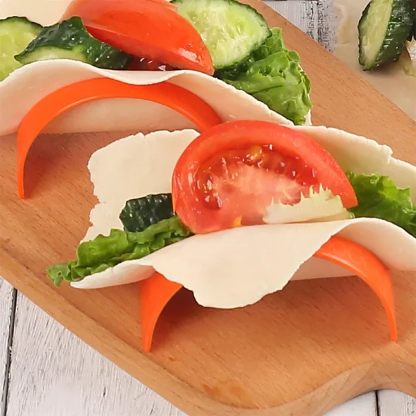 Tomato and cucumber salad in wraps.