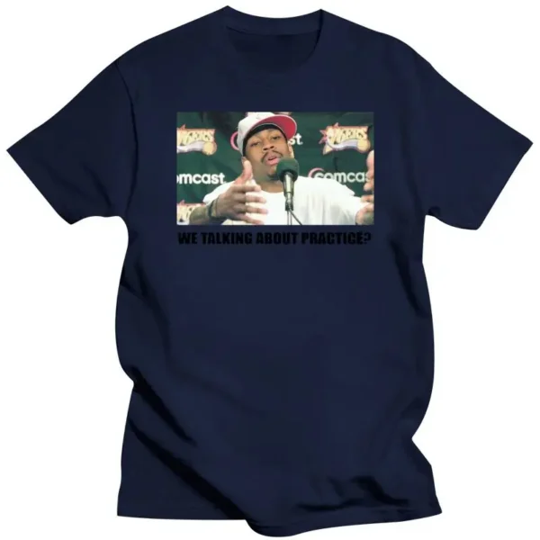 Mens Clothing Allen Iverson We Talking About Practice Basketball Tee Shirt T-Shirt - Image 3