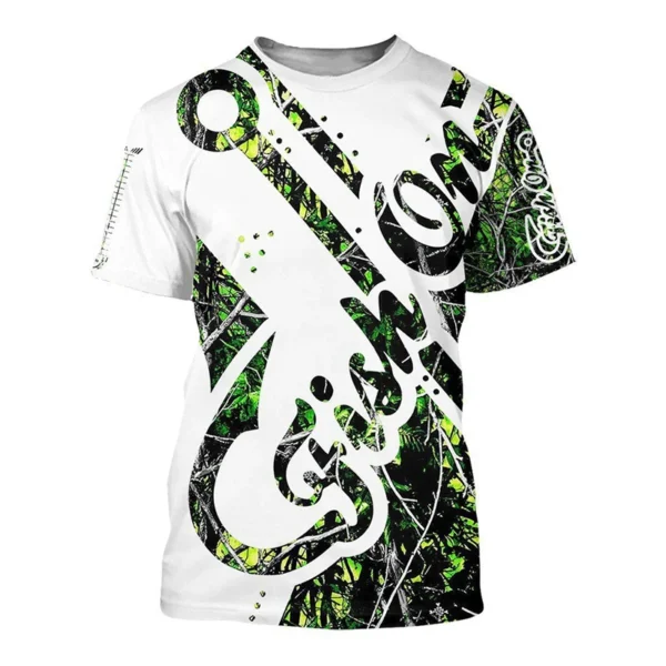 Summer Go Fishing Pattern Men's T-shirt Hip Hop 3D Print Personality Neck Short Sleeve Fashion Clothes - Image 6