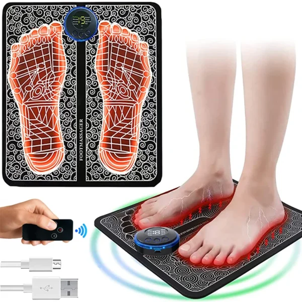 Foot Massager EMS Rechargeable Massage Mat Foot Relaxation Pads Electric Foot Massage Tool To Relieve Sore Feet Home Fitness