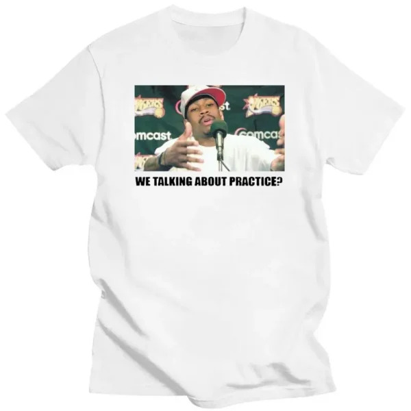 Mens Clothing Allen Iverson We Talking About Practice Basketball Tee Shirt T-Shirt