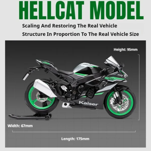 1/12 Ninja ZX-10R Motorcycle Model Toys Alloy Diecast with Sound Light Rear Wheel Suspension Vehicles Motorcycles Models Gifts - Image 2