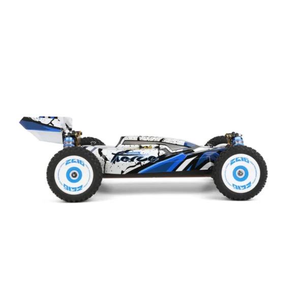 White and blue remote control car.