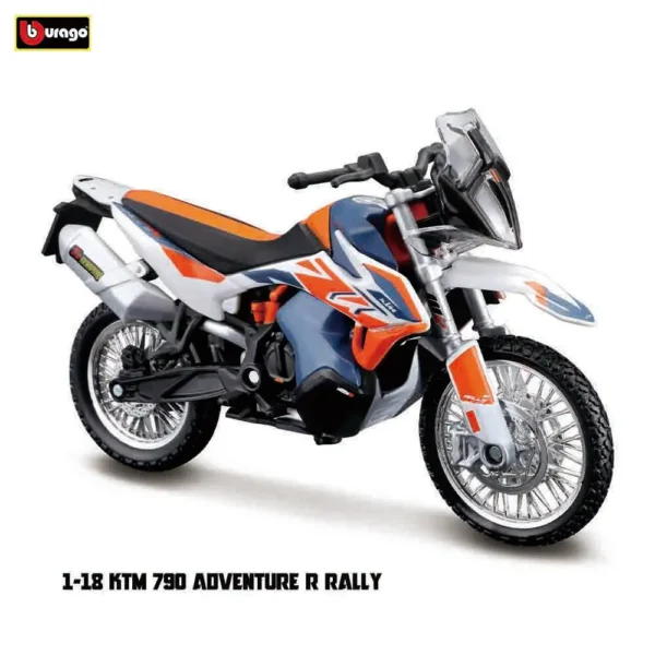 Bburago 1:18 KTM 990 Supermoto R Ducati, Honda, Kawasaki, BMW motorcycle static model die cast car collectible gift toy car - Image 2