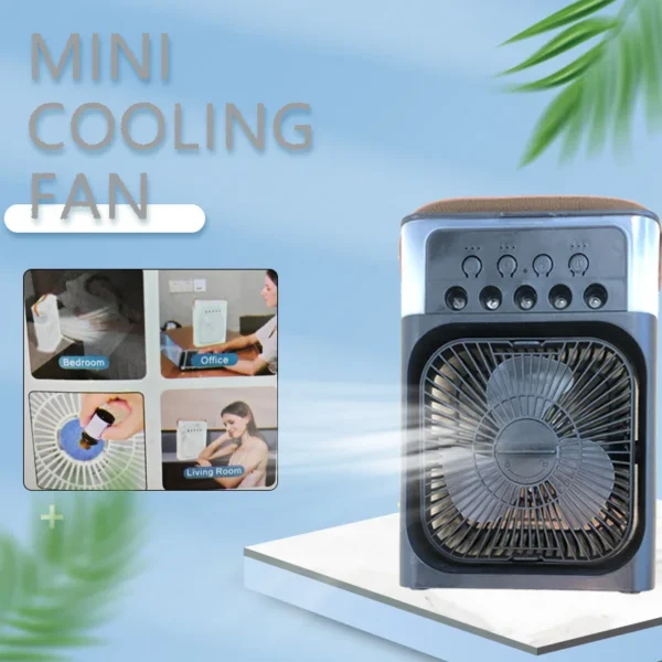 Portable Air Conditioners Cooler Water Fan USB Powered Mini Desktop Cooling Misting Fan LED Night Light New 3 In 1 - Image 5