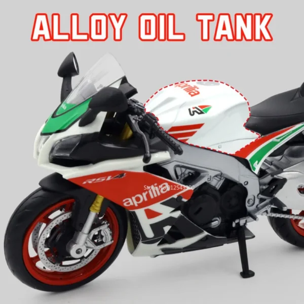 1/12 Aprilia RSV4 Alloy Motorcycle Model Toy Diecast with Shock Absorbers Model Motorcycle Collection Boys Toy Gifts Decoration - Image 2