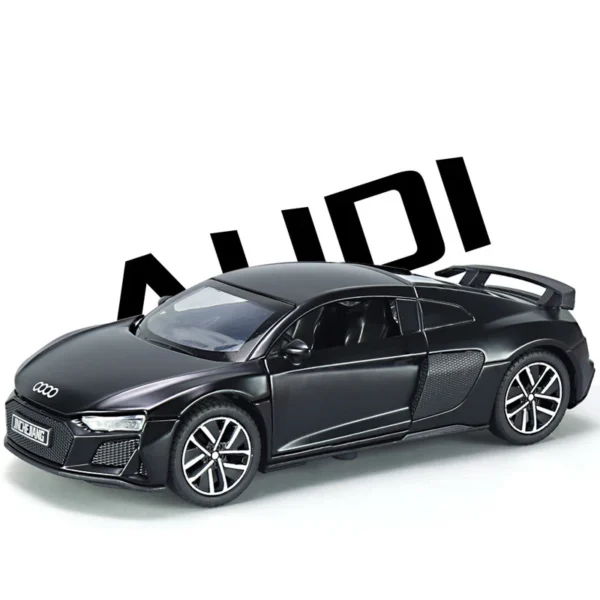 Black Audi R8 toy car.