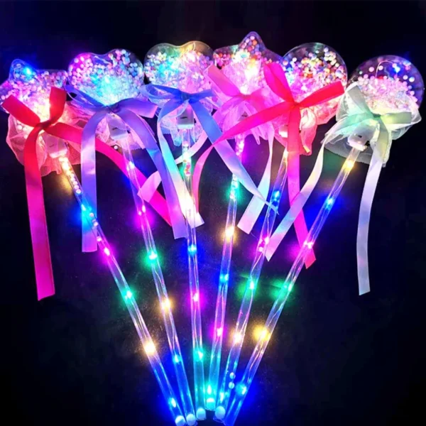 Colorful LED wands with ribbons.