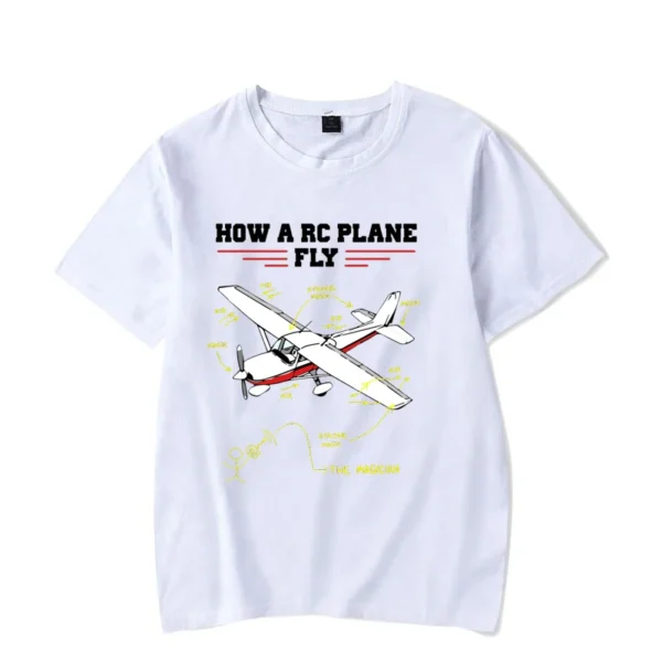 RC Airplane Pilot Vintage T-shirt for Men Clothes Male T-shirts Summer Plus Size Tees Oversized T Shirt Male T-shirts Clothes - Image 3