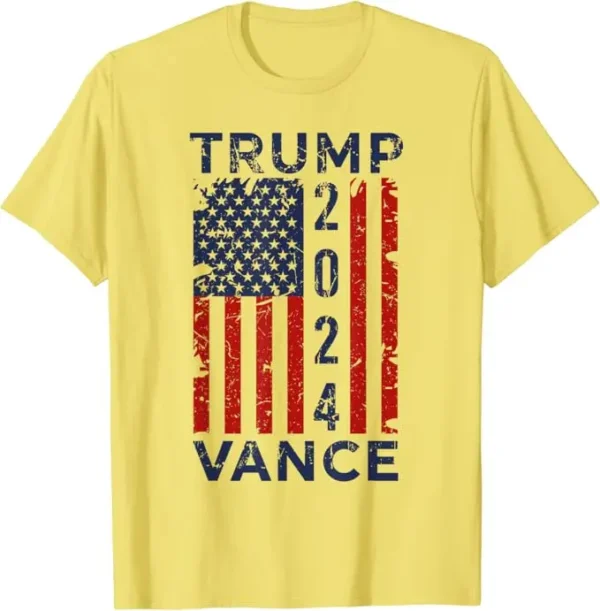 Trump Vance 2024 Vintage Patriotic T-Shirt President VP USA Election Campaign Tee US Flag Print Graphic Outfit Short Sleeve Tops - Image 6