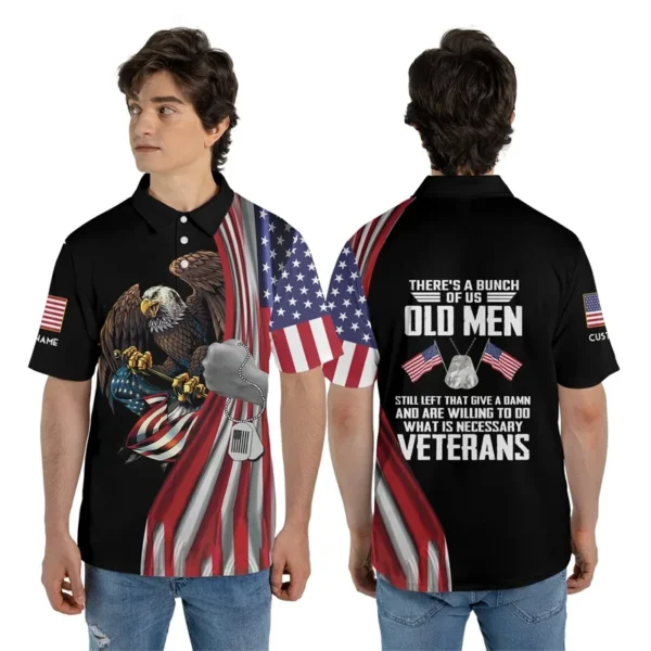 Personalized Veteran Polo Shirt For Men 3D Print Casual Short Sleeve T Shirts Men Oversized Tees Top Gifts For Memorial Day - Image 2