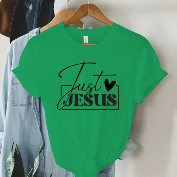 Just Love Jesus Print Women T-Shirts Christian Jesus Letter Shirt Harajuku Graphic Tops Female Summer Religious Christian Tshirt - Image 5