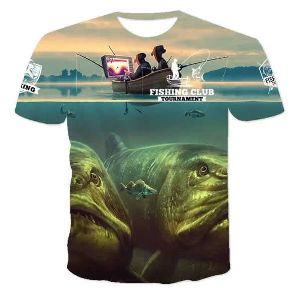 2023 Summer Newest Outdoor Fishing Shirt 3d Printed Fishing T-shirt For Men Short Sleeve Casual Fish Tops Tee - Image 5