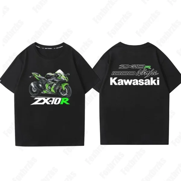 24 Summer Boy Kawasaki Factory Team SBK Motorcycle Kawasaki Racing Cycling Suit Quick-Drying T-Shirt Men Half-Sleeved Non-cotton - Image 4