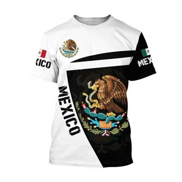 Summer Mexico T-Shirts Mexican Flag 3D Print Streetwear Men Women Fashion Oversized Short Sleeve T Shirt Kids Tees Tops Clothing - Image 4