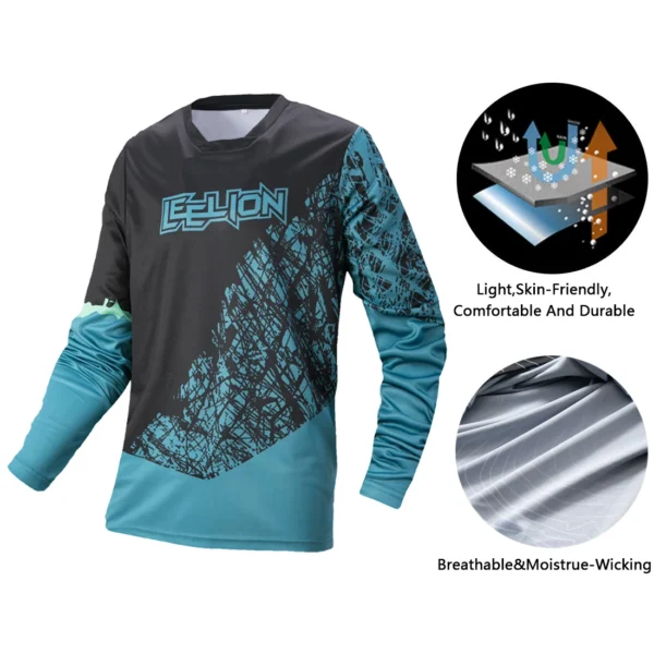 Motorcycle Off-road T-shirt,Cycling Jersey, Quick Dry Breathable Moisture Wicking Long Sleeve MTB Shirt For Biking Riding Sport - Image 4