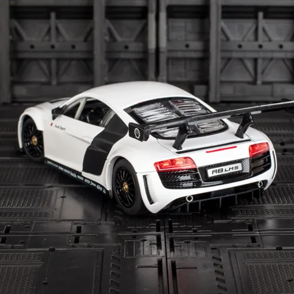 White Audi R8 LMS race car model.